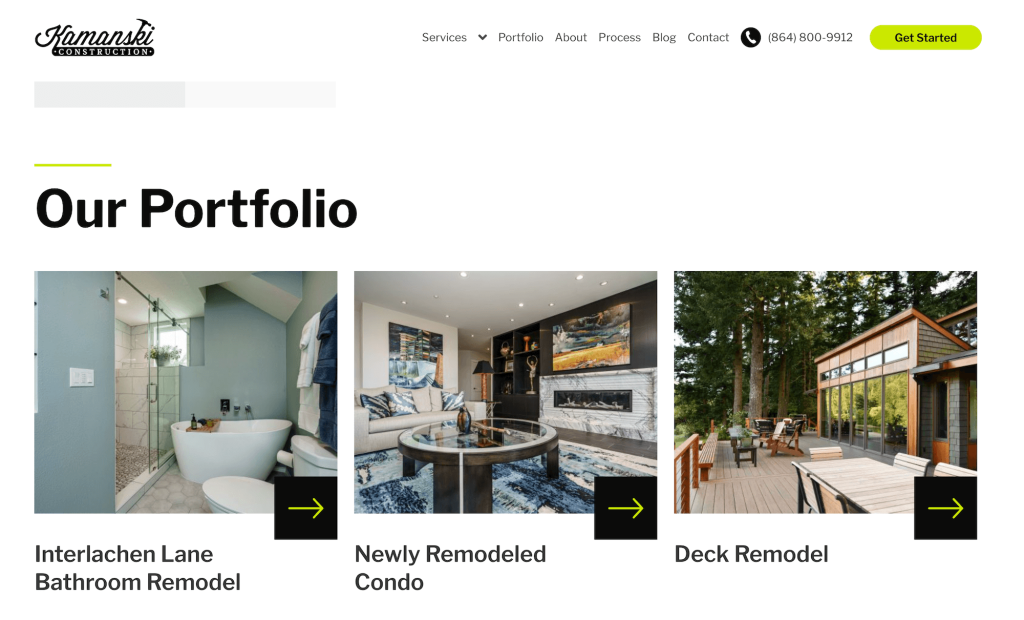 Kamanski construction portfolio images