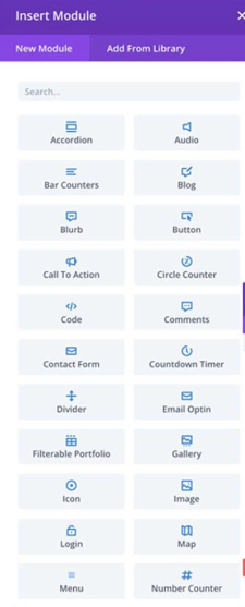 divi theme modules